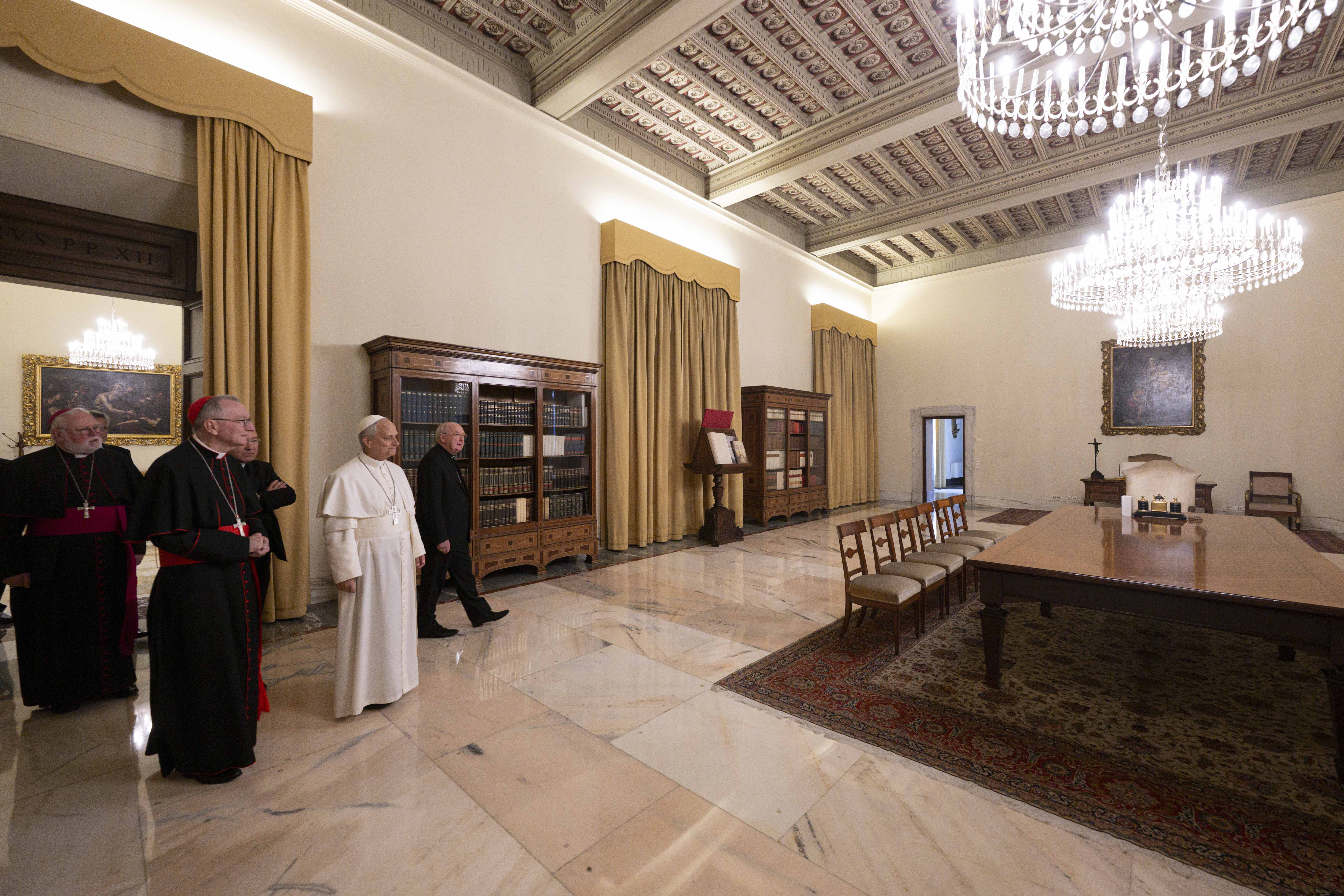 Pope Leo XIV visiting the papal apartment at the Apostolic Palace, on May 12, 2025, in Vatican City. | Source: Getty Images