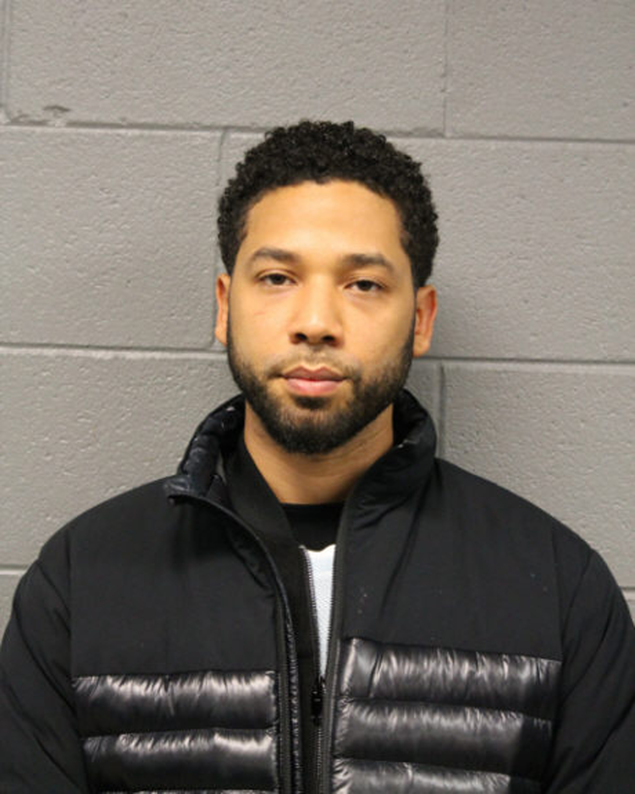 Jussie Smollett poses for a booking photo at the Chicago Police Department in Illinois on February 21, 2019. | Source: Getty Images