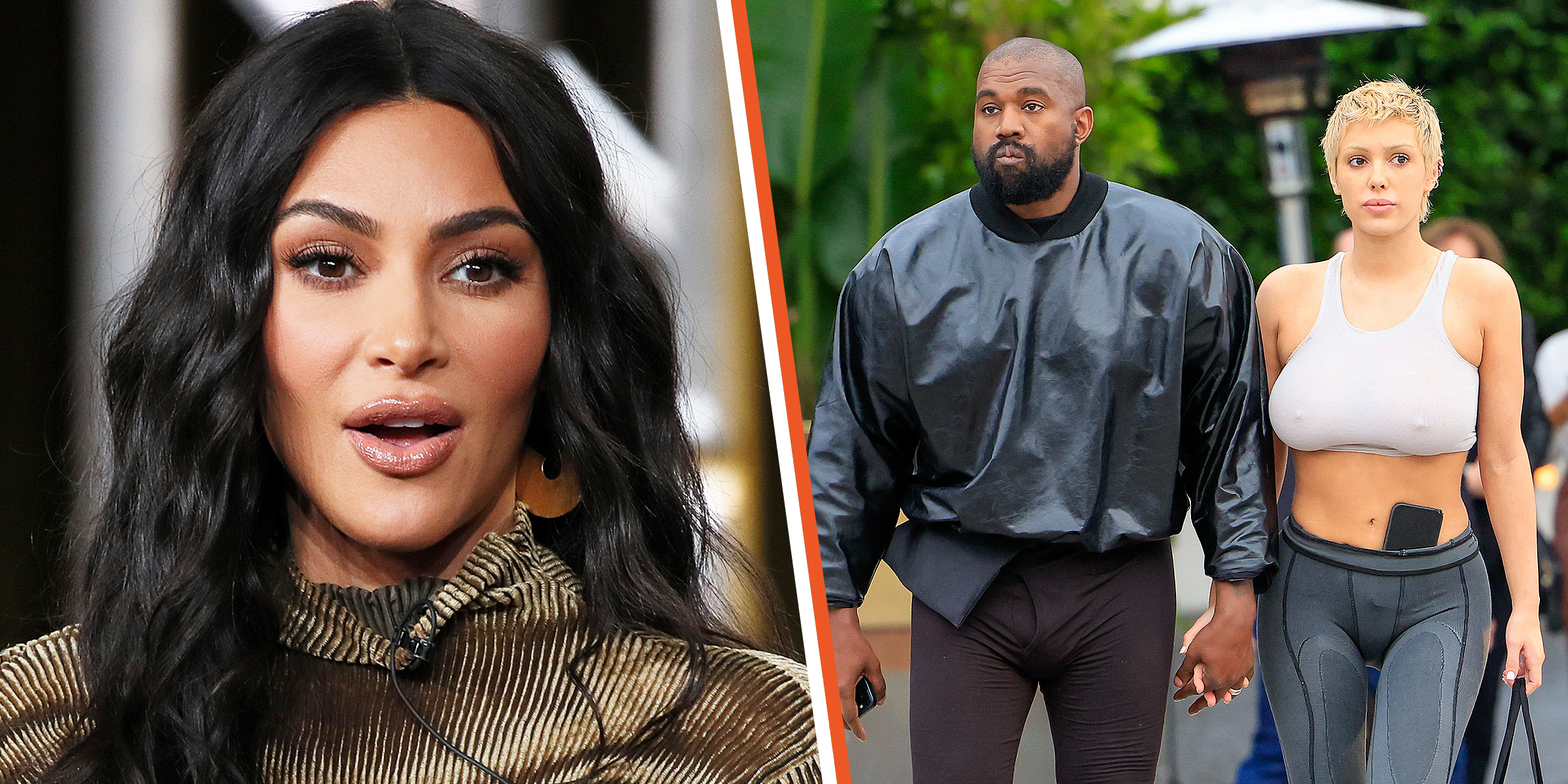 Kim Kardashian | Kanye West and Bianca Censori | Kanye West | Sources: Getty Images | Twitter/GistReel