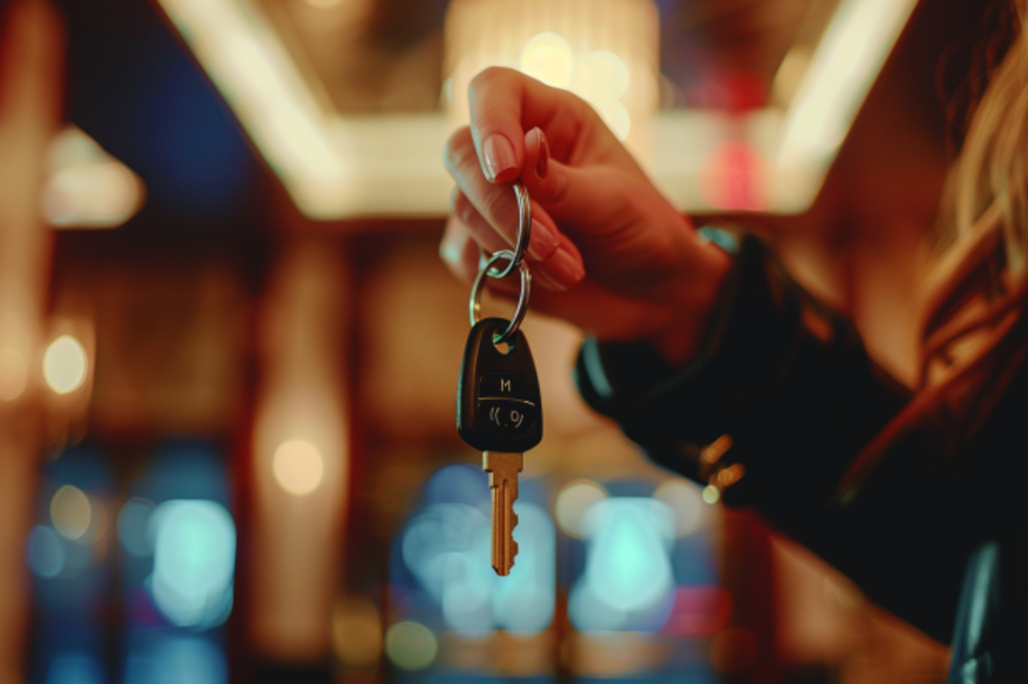 A woman handing over a room key | Source: Midjourney