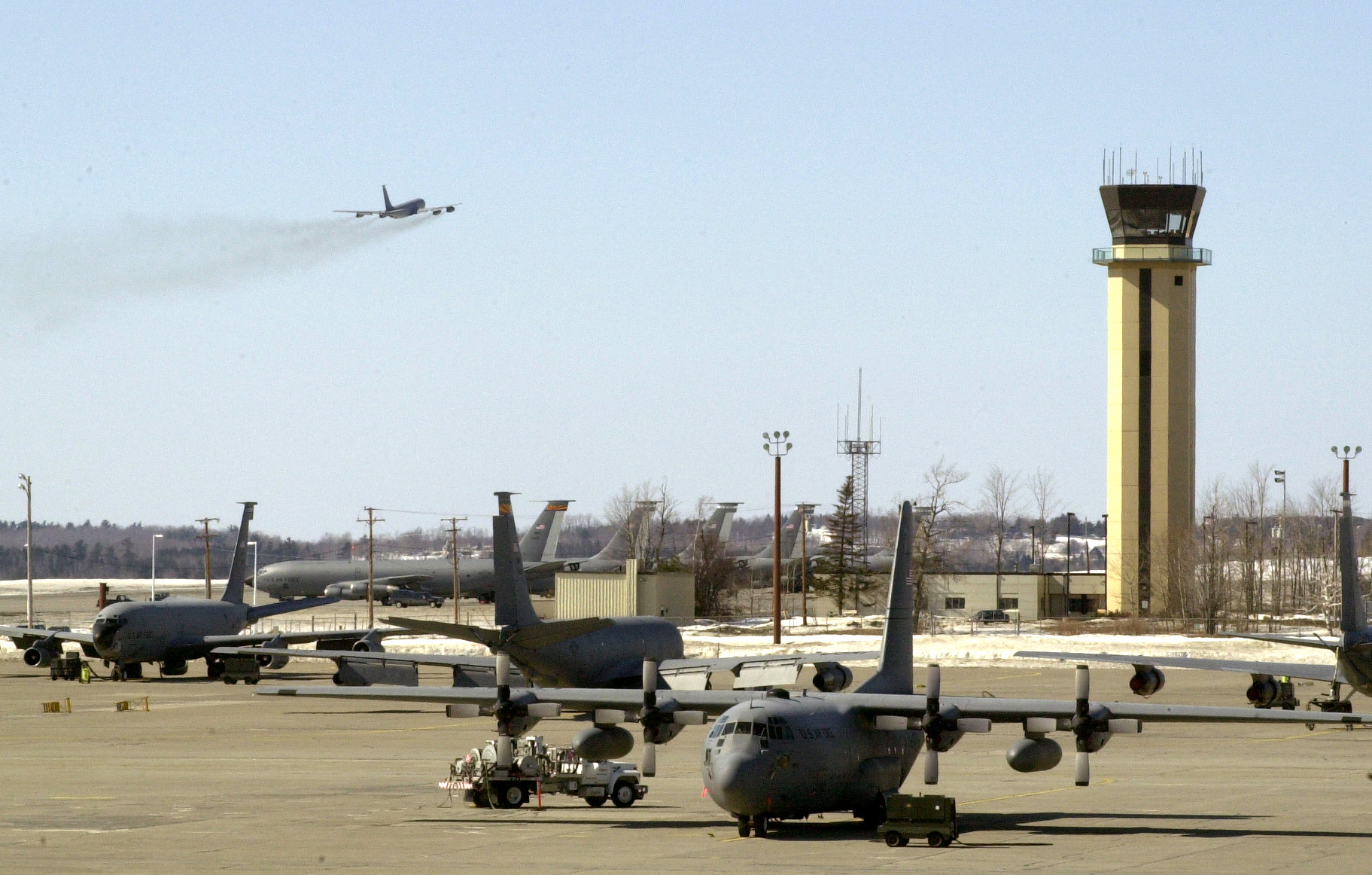 A KC-135 refueling tanker takes off at Bangor International Airport in 2003 | Source: Getty Images