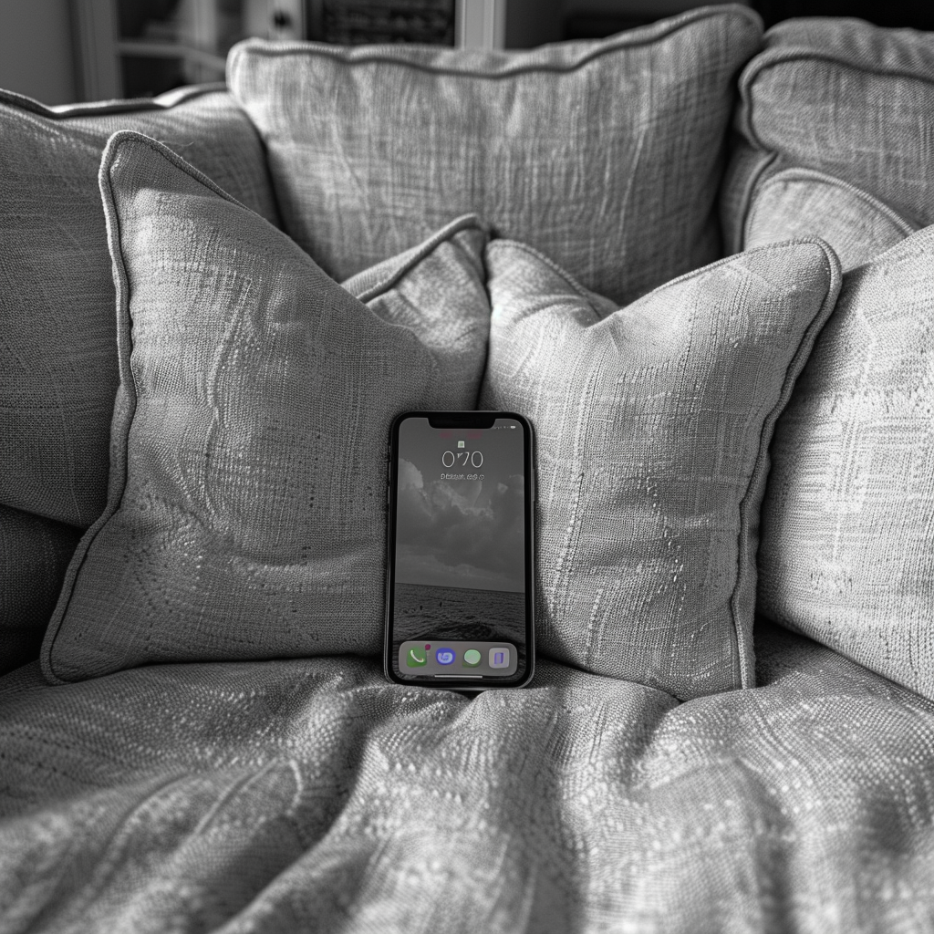 A phone between the cushions | Source: Midjourney