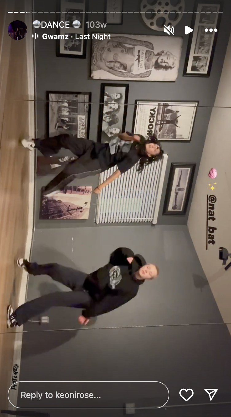 A screegrab of a video from Keoni Rose's "DANCE" Instagram Highlights. | Source: Instagram/keonirose