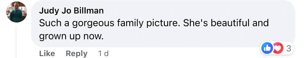 Fan comment about Genesis and her parents, dated October 3, 2023 | Source: Facebook/People