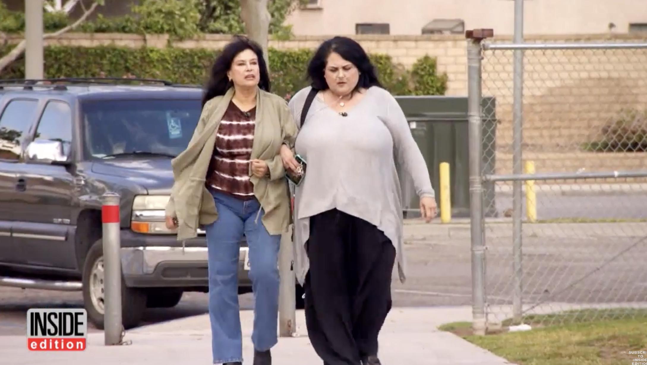 Lana Wood walks with Evan, as seen in a video dated April 26, 2017 | YouTube/@InsideEdition
