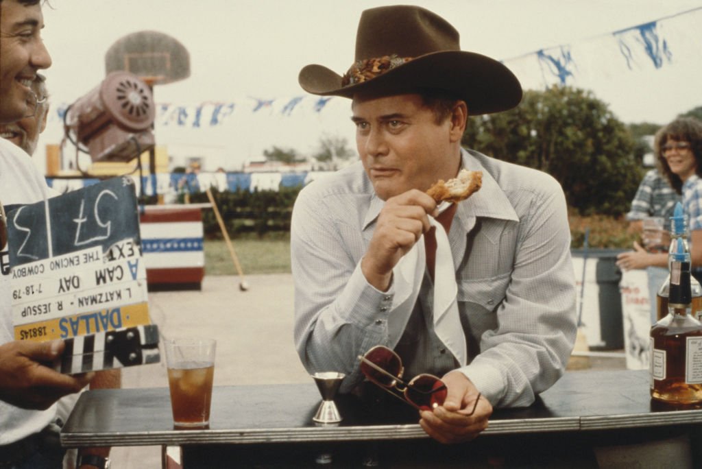 American actor Larry Hagman on the set of the television soap opera 'Dallas', 18th July 1979. | Photo: Getty Images