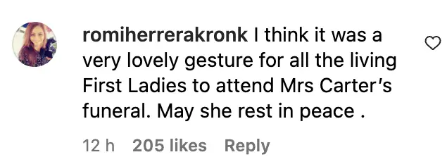 Fan comment about Melania Trump, and the former U.S. first ladies, dated November 28, 2023 | Source: Instagram/todayshow