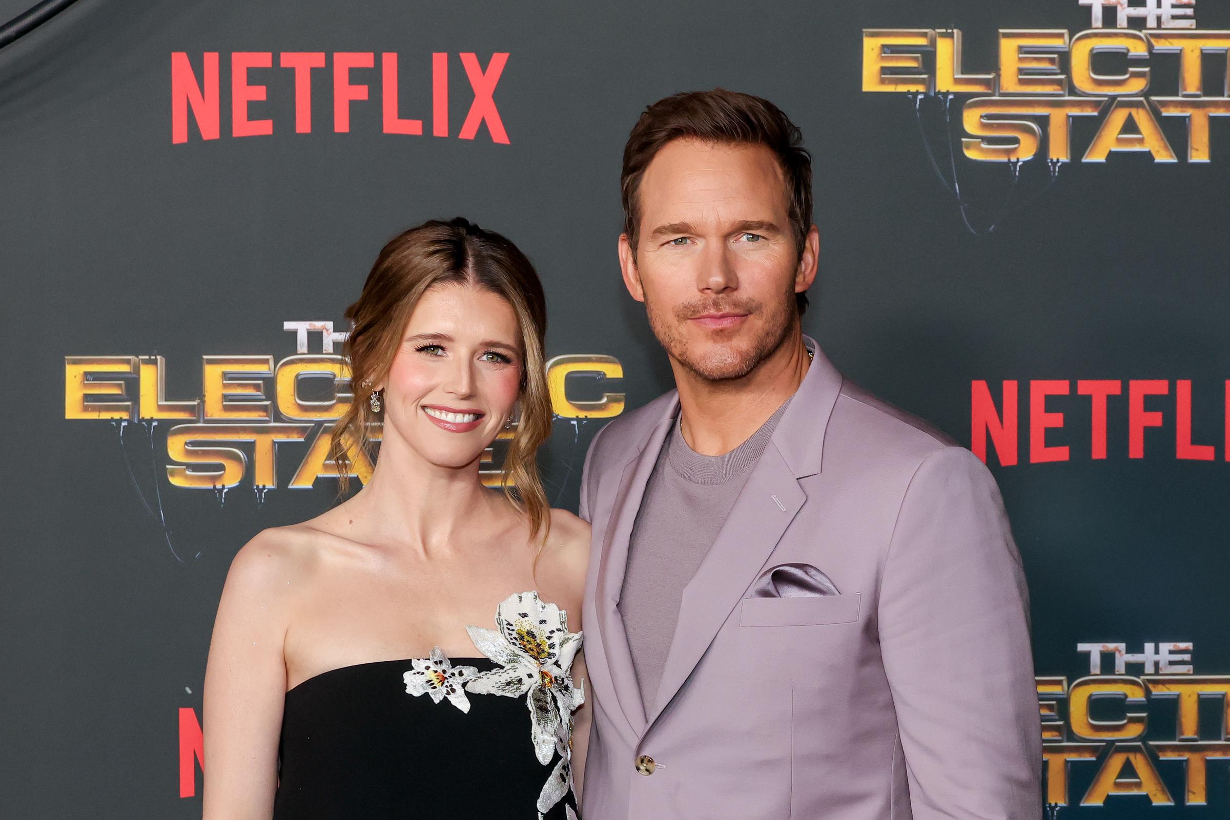 Katherine Schwarzenegger and Chris Pratt attend the world premiere of Netflix's "The Electric State" at The Egyptian Theatre Hollywood on February 24, 2025 in Los Angeles, California. | Source: Getty Images