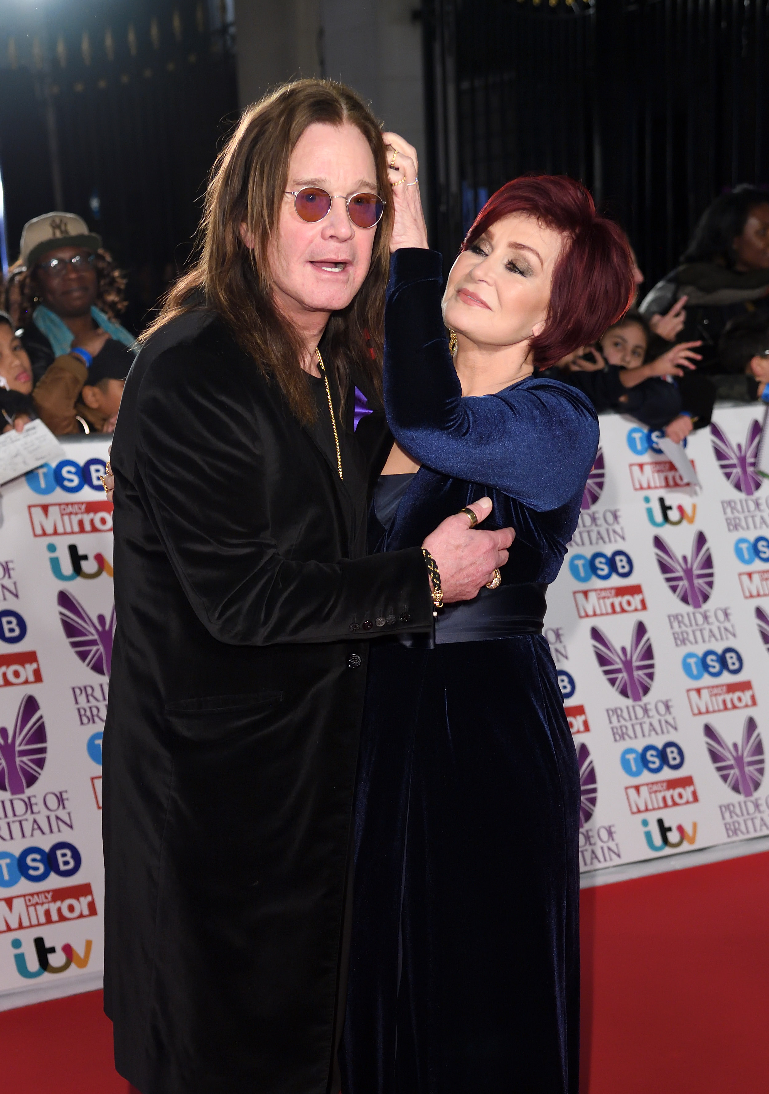 Ozzy and Sharon Osbourne at the Pride of Britain Awards at the Grosvenor House on October 30, 2017, in London, England. | Source: Getty Images