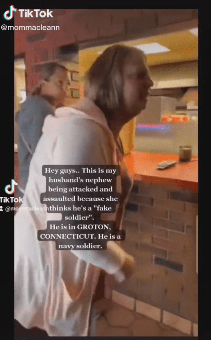 Woman who sparked outrage attacking a navy sailor. | Photo: TikTok/MommaCleann