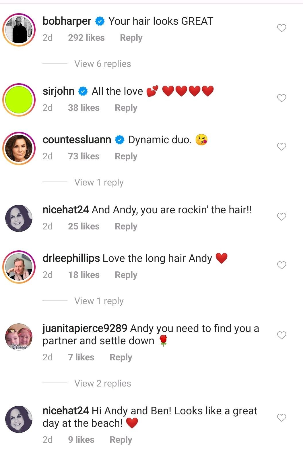 Comments under Andy Cohen's IG post. | Photo: Instagram/@Andycohen