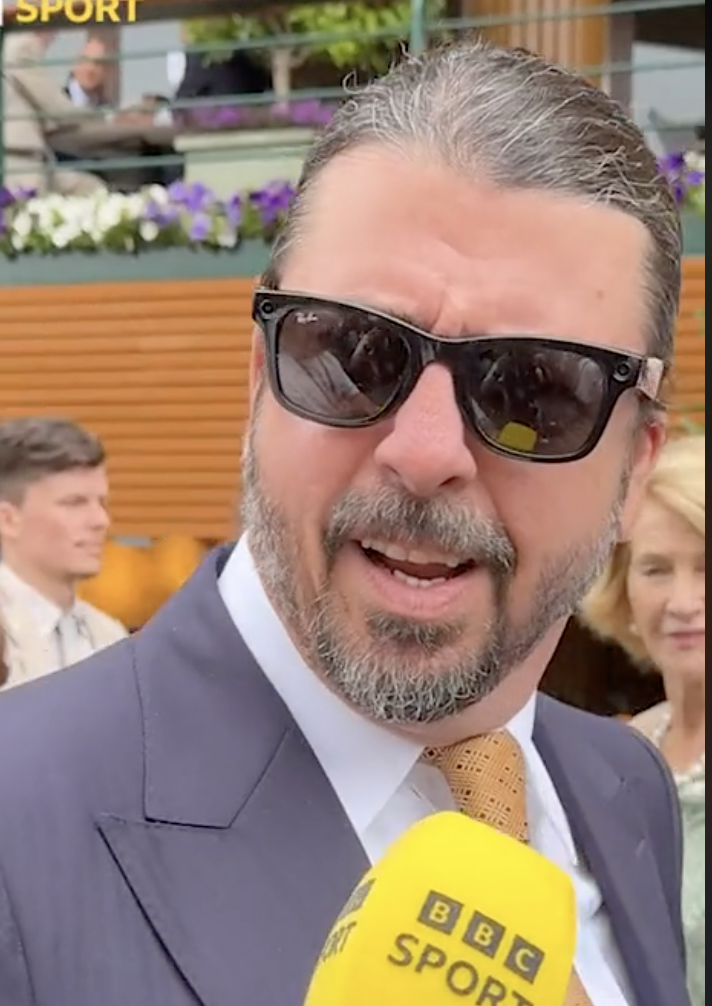 Dave Grohl during the Wimbledon Championships, dated July 2, 2024 | Source: TikTok/bbcsport