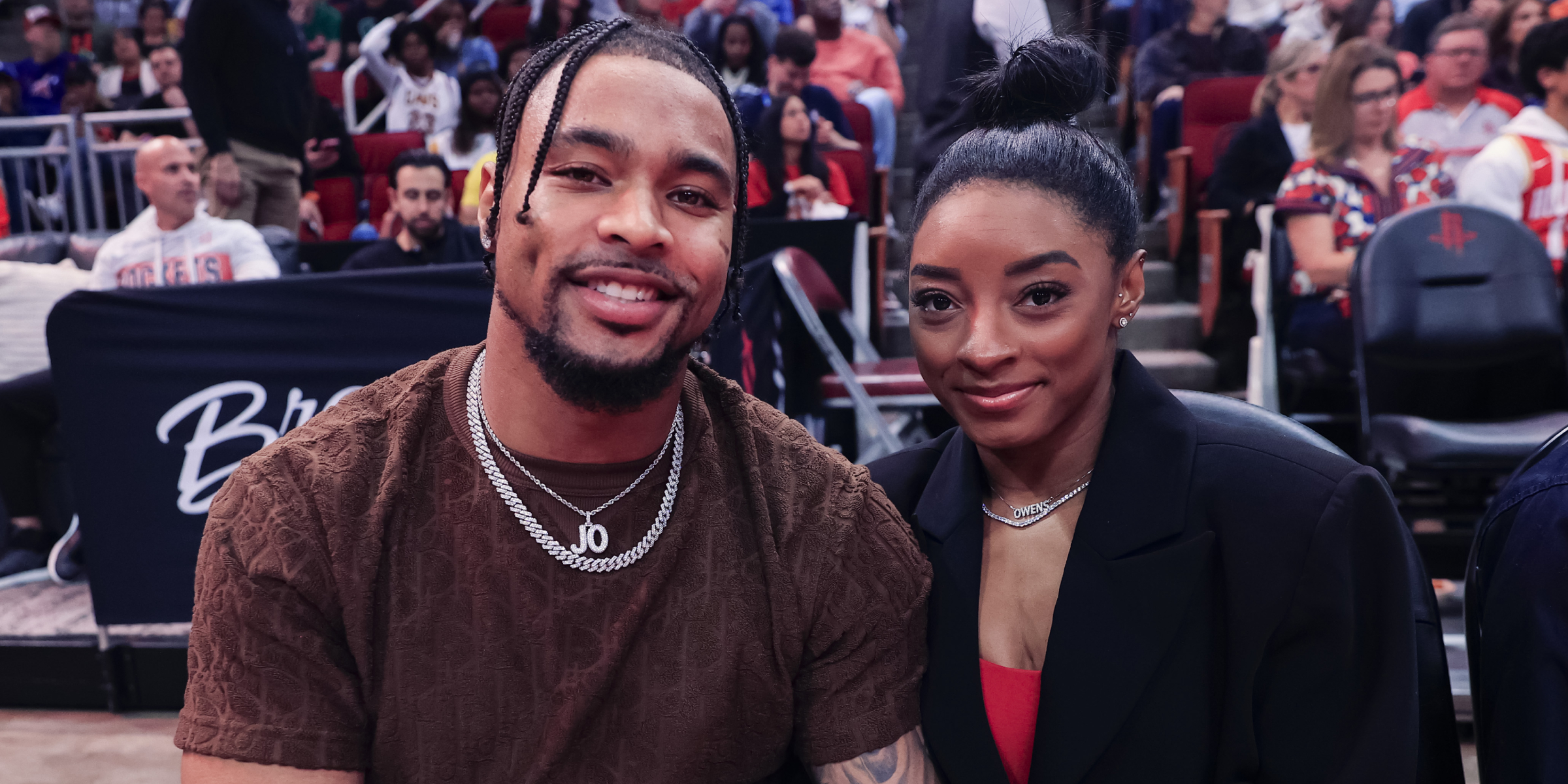 Jonathan Owens and Simone Biles | Source: Getty Images