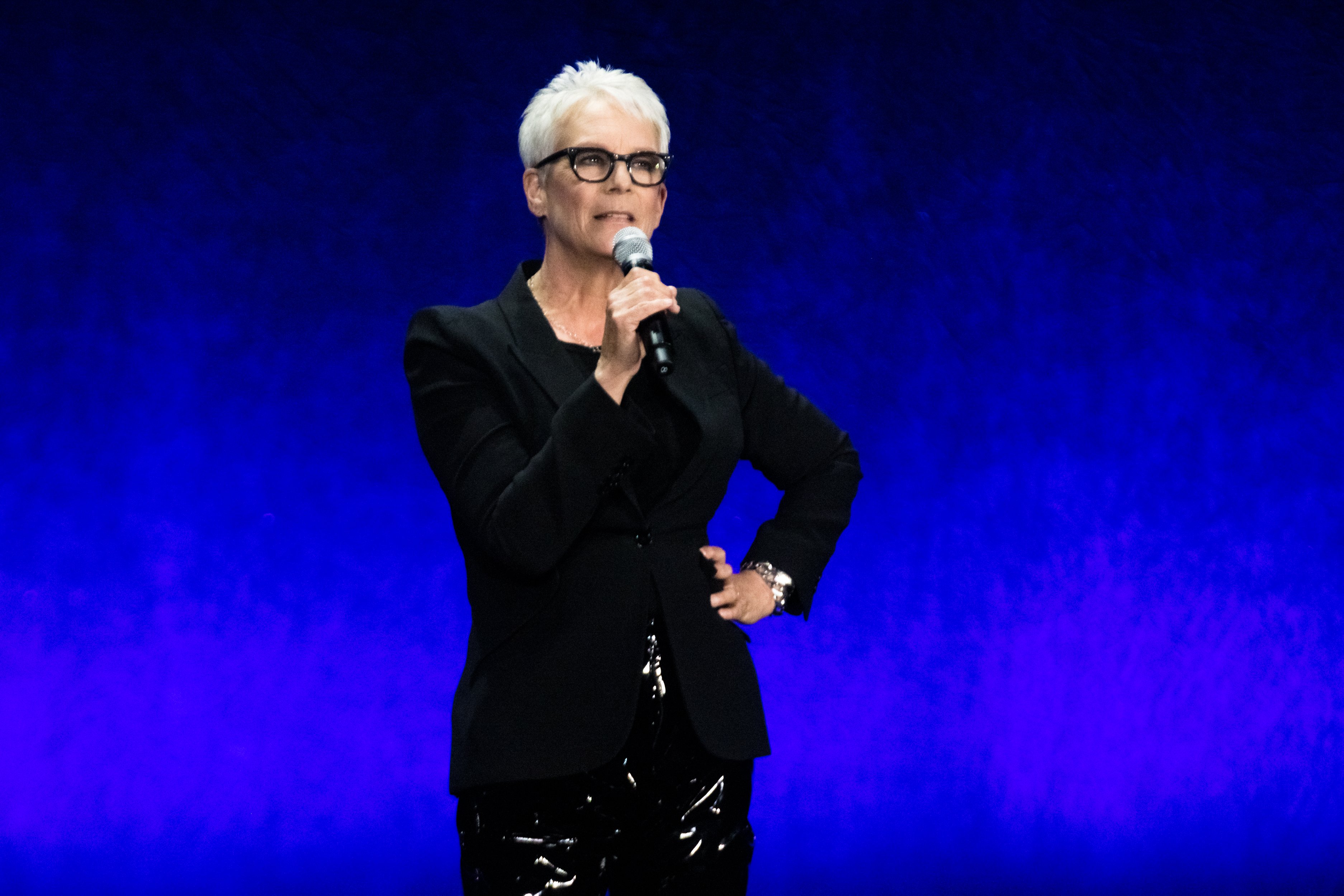 Jamie Lee Curtis speaks about her upcoming movie "Halloween Ends" during Universal Pictures and Focus Features special presentation at Caesars Palace during CinemaCon 2022 on April 27, 2022 in Las Vegas, Nevada. | Source: Getty Images