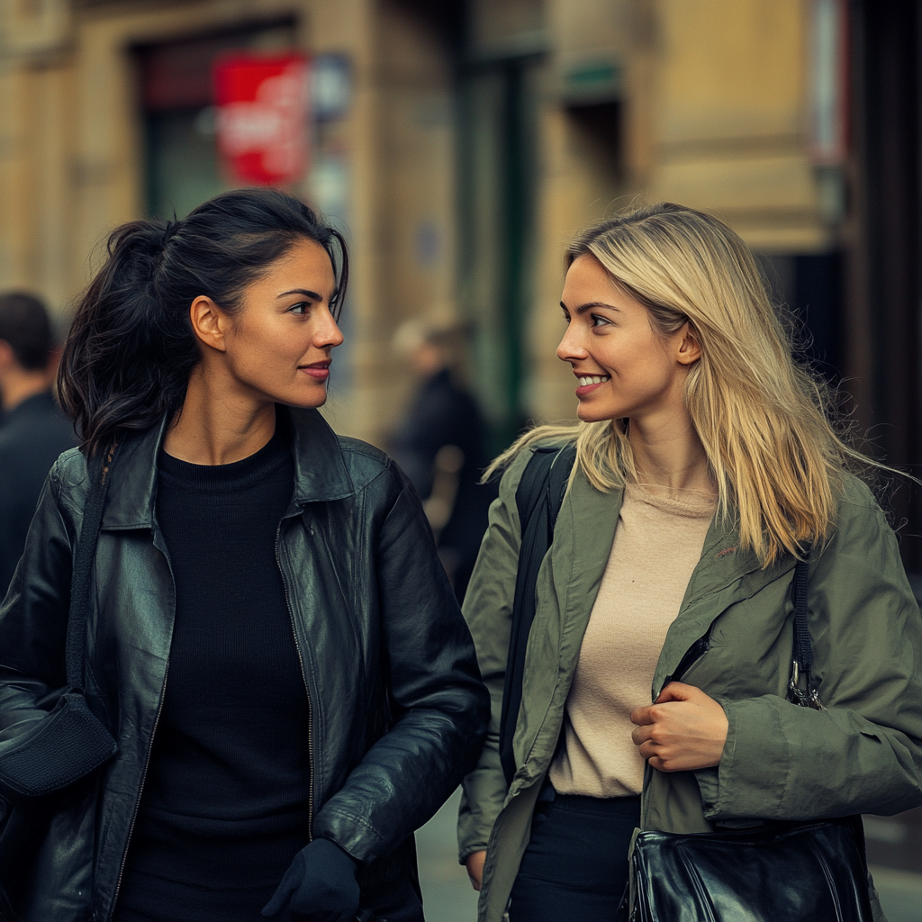 Casey and Laura walking | Source: Midjourney