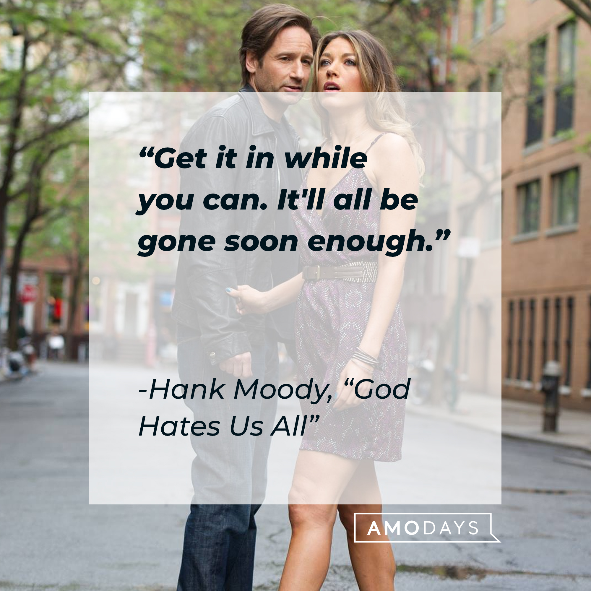 Hank Moody's quote: "Get it in while you can. It'll all be gone soon enough." | Image: AmoDays