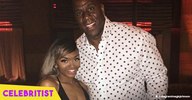 Magic Johnson's daughter sizzles in black swimsuit while sporting a cute bob in pic