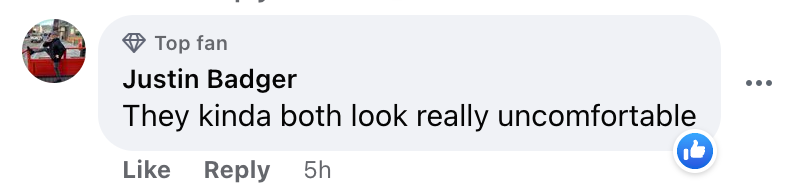 A comment posted by a Facebook user about how 'uncomfortable' De Niro and Chen look while at the Cannes Film Festival posted on May 21, 2023 | Source: Facebook.com/@DailyMail