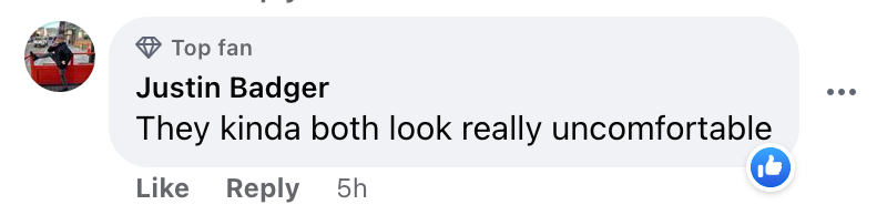 A comment posted by a Facebook user about how uncomfortable De Niro and Chen look while at the Cannes Film Festival posted on May 21, 2023 | Source: Facebook.com/@DailyMail