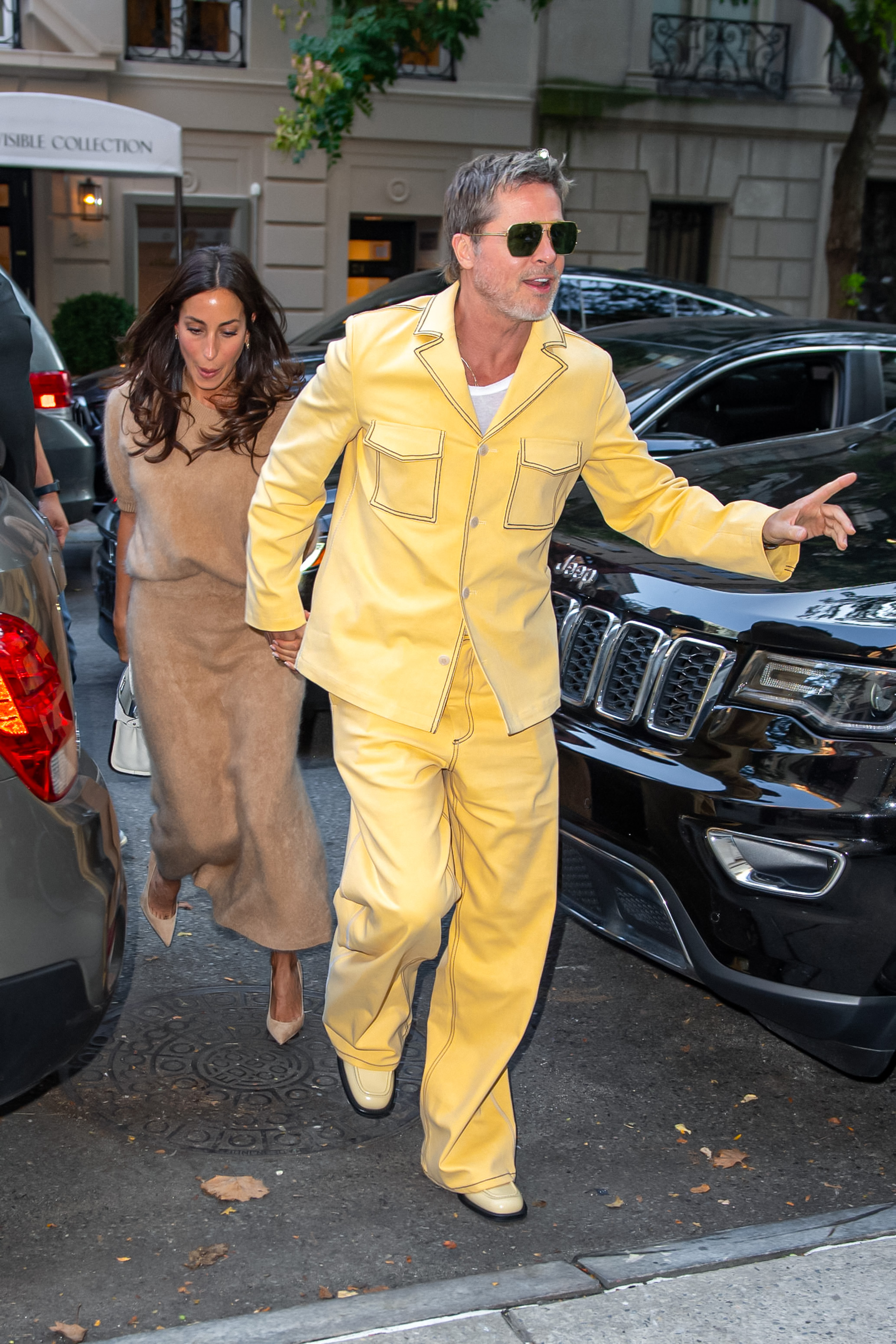 Ines de Ramon and Brad Pitt. | Source: Getty Images