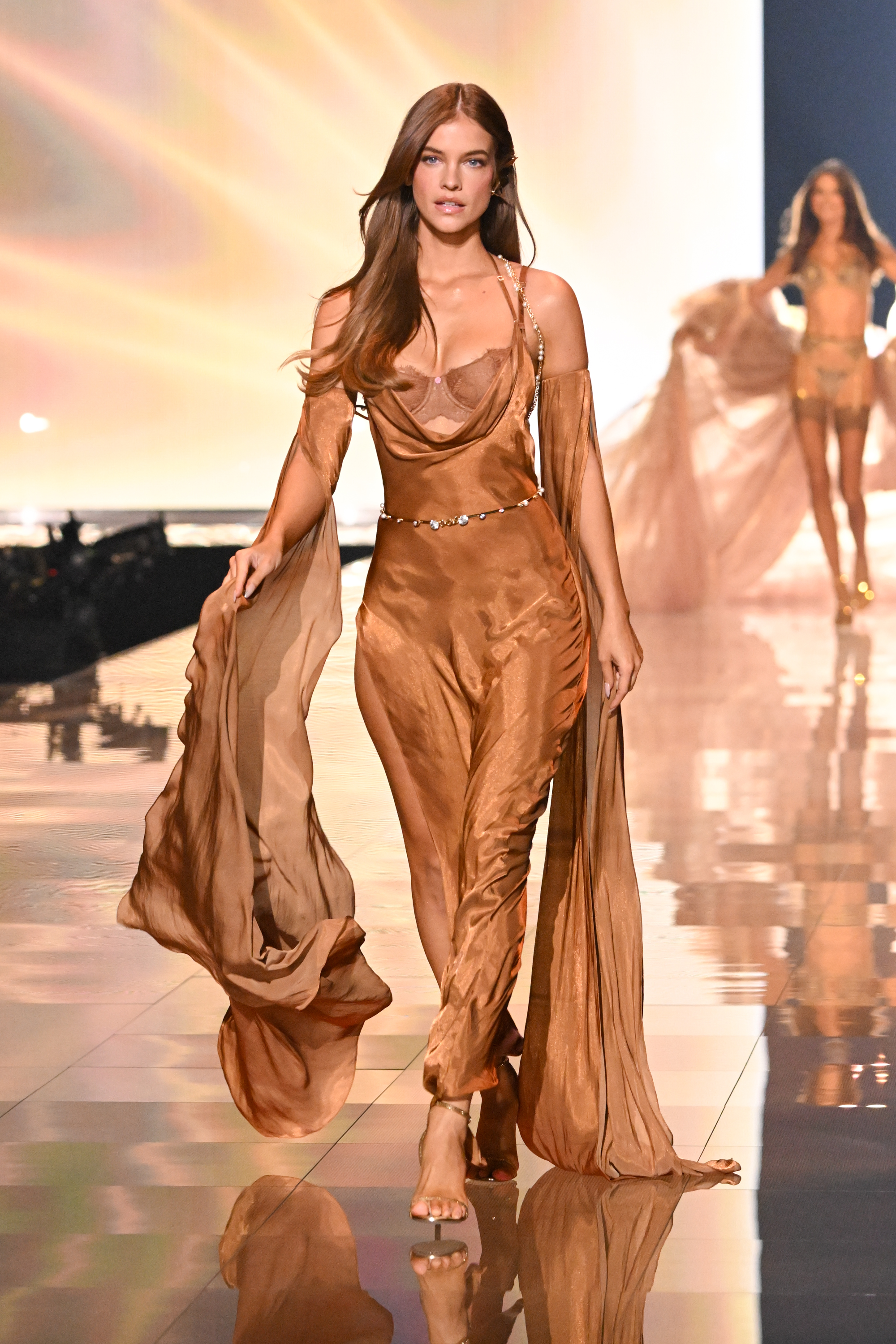 Barbara Palvin at the Victoria's Secret Fashion Show held at Steiner Studios on October 15, 2025 in New York | Source: Getty Images