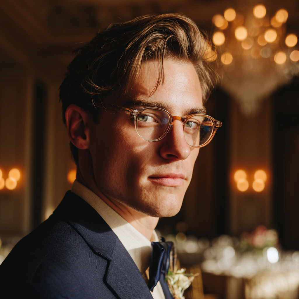 A stern man wearing a navy suit | Source: Midjourney