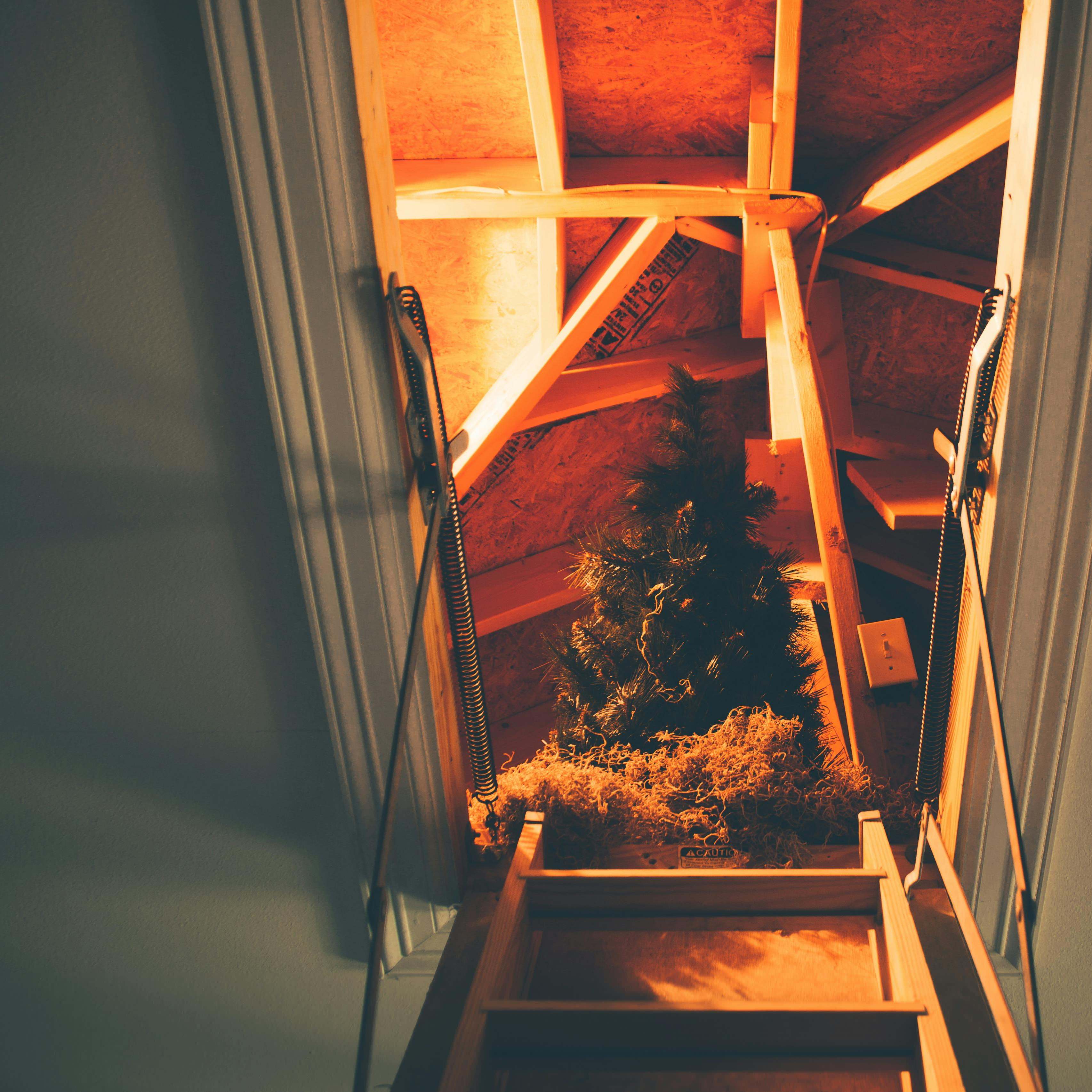 Stairs leading to an attic storage space | Source: Pexels