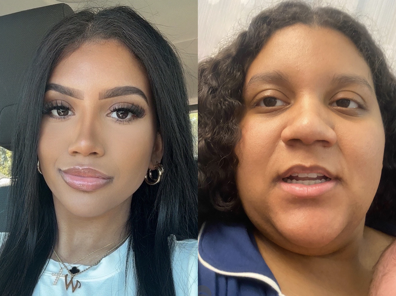 A TikToker's before-and-after photos: single vs. in a relationship. | Source: TikTok/kamryngarcia