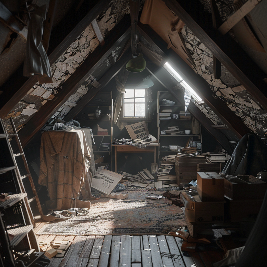 A messy attic | Source: Midjourney