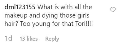 An Instagram user comments on Tori Spellings post | Photo: Instagram/ Torispelling