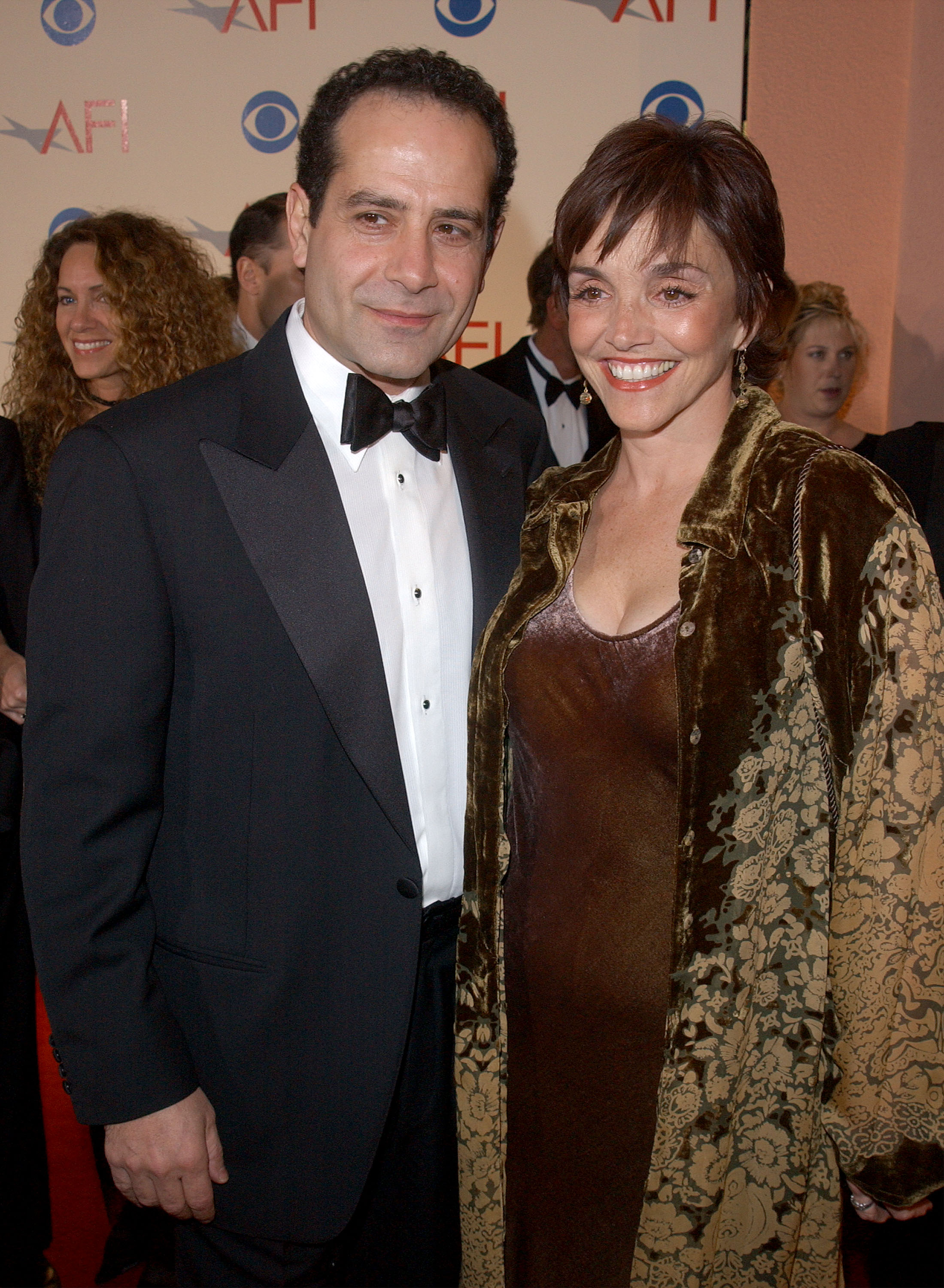 Tony Shalhoub and the actress at the 2001 American Film Institute's AFI Awards at the Beverly Hills Hotel on January 5, 2002. |Source: Getty Images