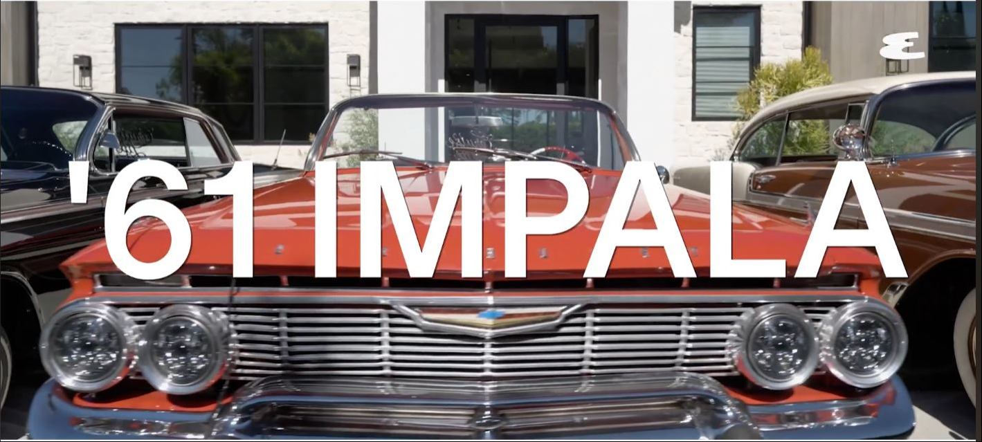 The front end of Wiz Khalifa's 1961 Chevrolet Impala, the lowrider he described as his favorite vehicle in the entire collection. | Source: YouTube/Esquire