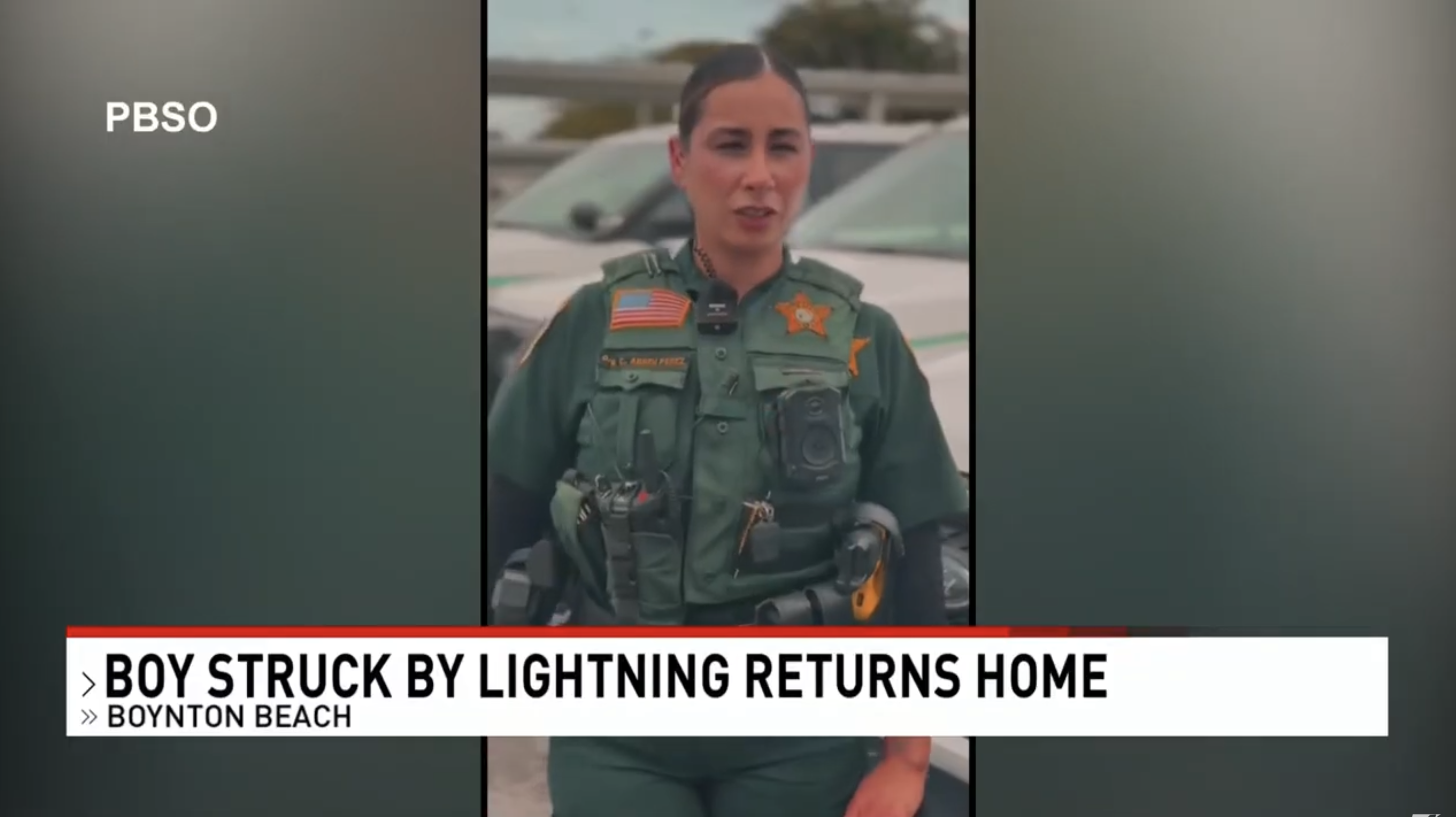 Deputy Claudia Abreu Perez of the Palm Beach County Sheriff's Office speaking about her experience rescuing Kevin and visting him weeks later in a video shared by the PBSO | Source: youtube/cbs12news