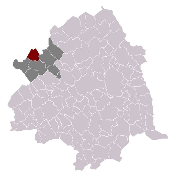 Armentieres par rapport à son canton et a l'arrondissement de Lille. | Wikimedia Commons Armentieres par rapport à son canton et a l'arrondissement de Lille. | Wikimedia Commons