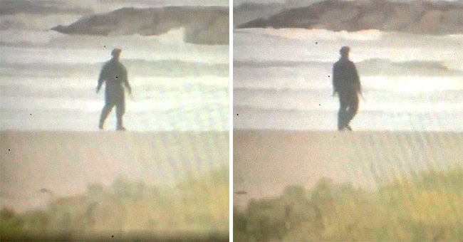 Eerie footage shows a man dressed in a Michael Myers costume as he walks on the beach before a storm makes landfall | Photo: Twitter/MycahABC13