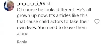 A fan comments on a post about Angus T. Jones | Source: Instagram/pagesix
