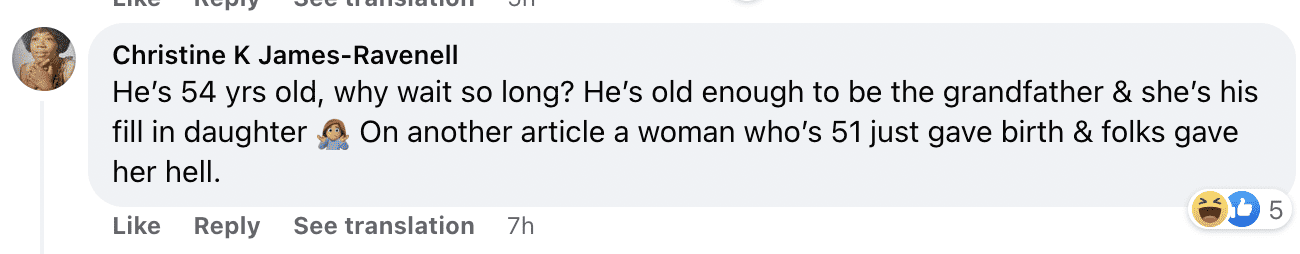 A comment left under the news of Anthony Michael Hall's baby | Source: facebook.com/today/ 
