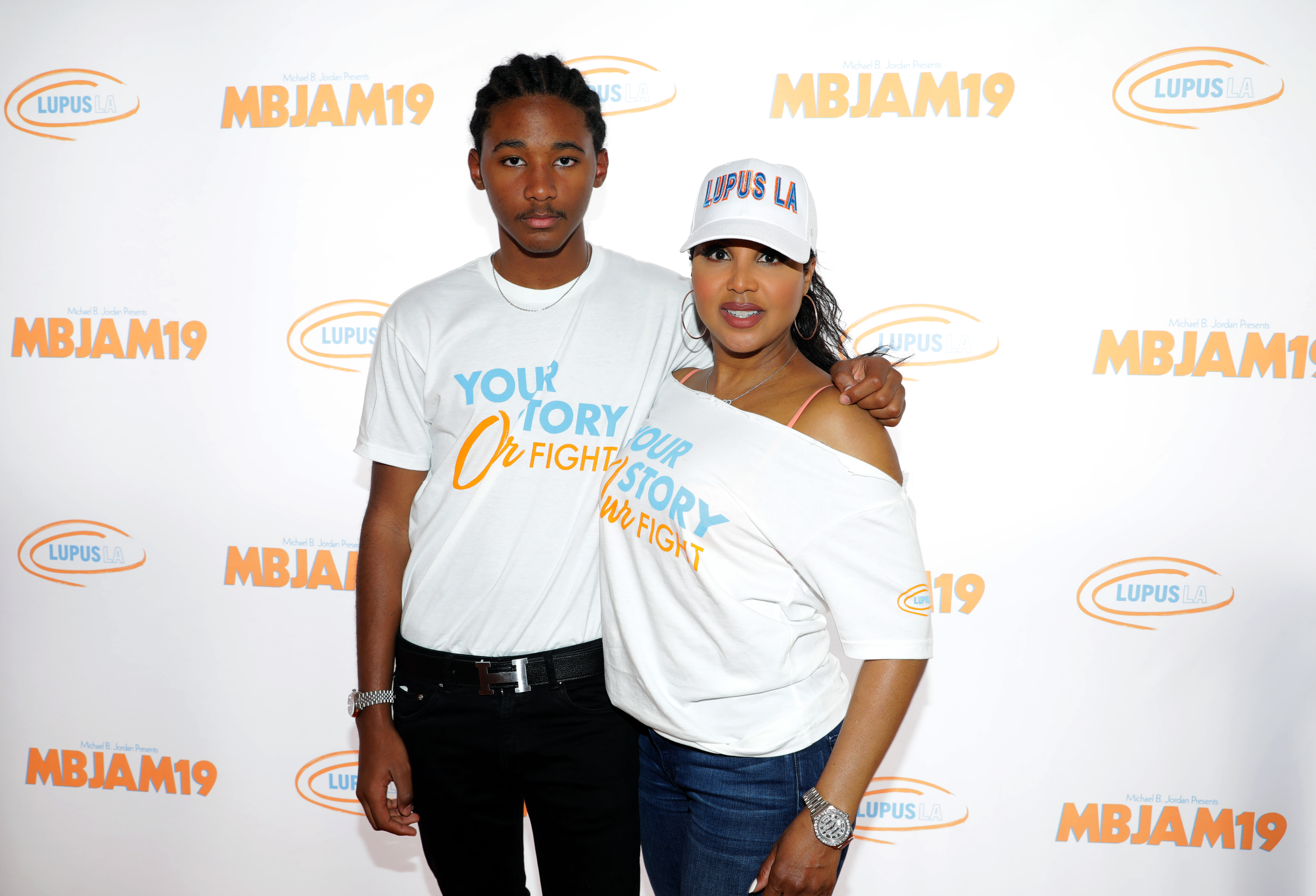 Diezel Braxton-Lewis and Toni Braxton at Michael B. Jordan's MBJAM on July 27, 2019, in Hollywood, California | Source: Getty Images