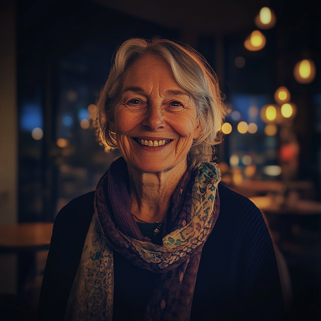 A smiling older woman | Source: Midjourney