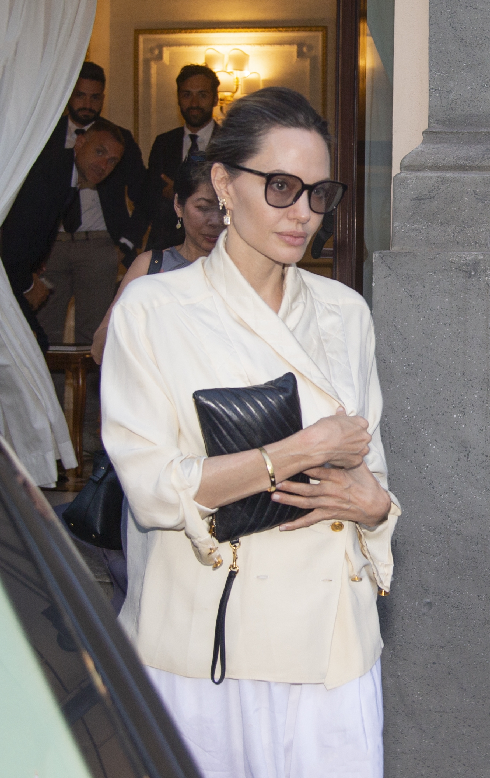 Angelina Jolie seen leaving her hotel on July 30, 2023, in Rome, Italy | Source: Getty Images