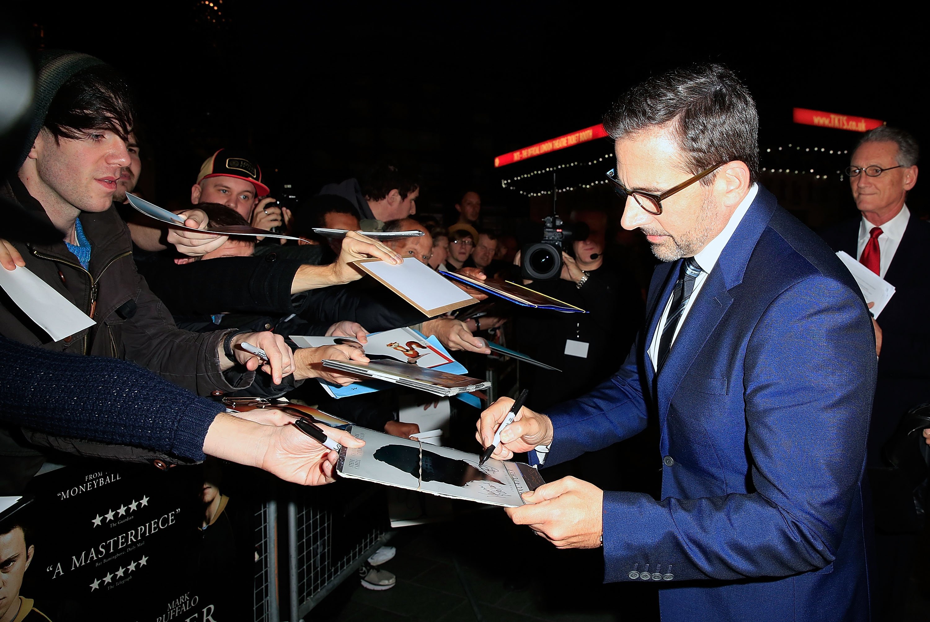 Steve Carell attends the VIP arrivals of the Amex Gala premiere for "Foxcatcher" during the 58th BFI London Film Festival on October 16, 2014 in London, England | Source: Getty Images