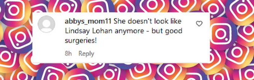 A fan comments on Lindsay Lohan's appearance for her Flaunt Magazine shoot, from a post dated November 27, 2024 | Source: Instagram/justjared