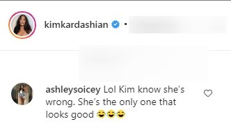A fan's reaction to Kim Kardashian's throwback picture of her and her sisters. | Photo: Instagram/Kimkardashian