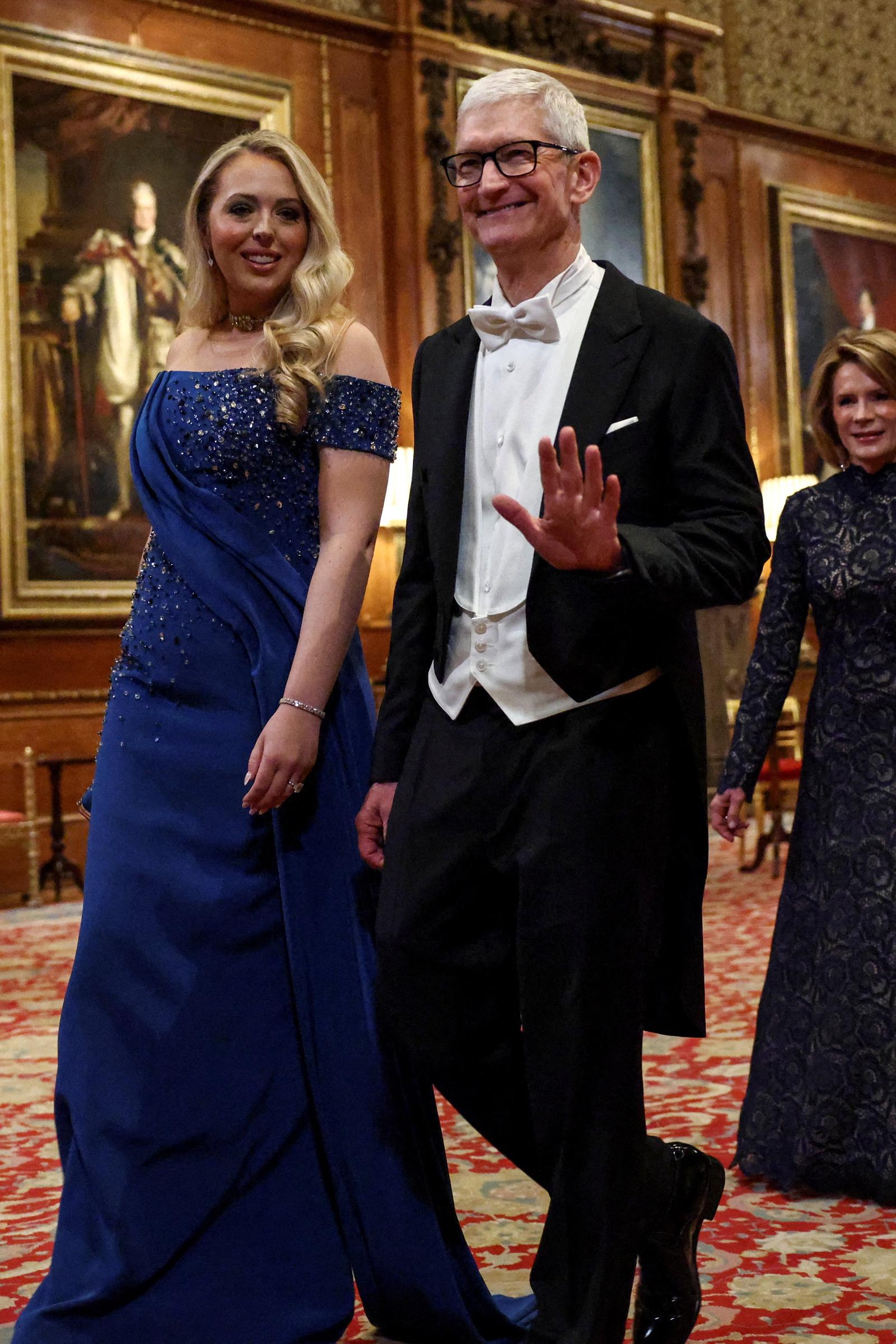 Tiffany Trump and Tim Cook, Apple CEO, during the state visit by the President of the United States of America at Windsor Castle on September 17, 2025, in Windsor, England | Source: Getty Images