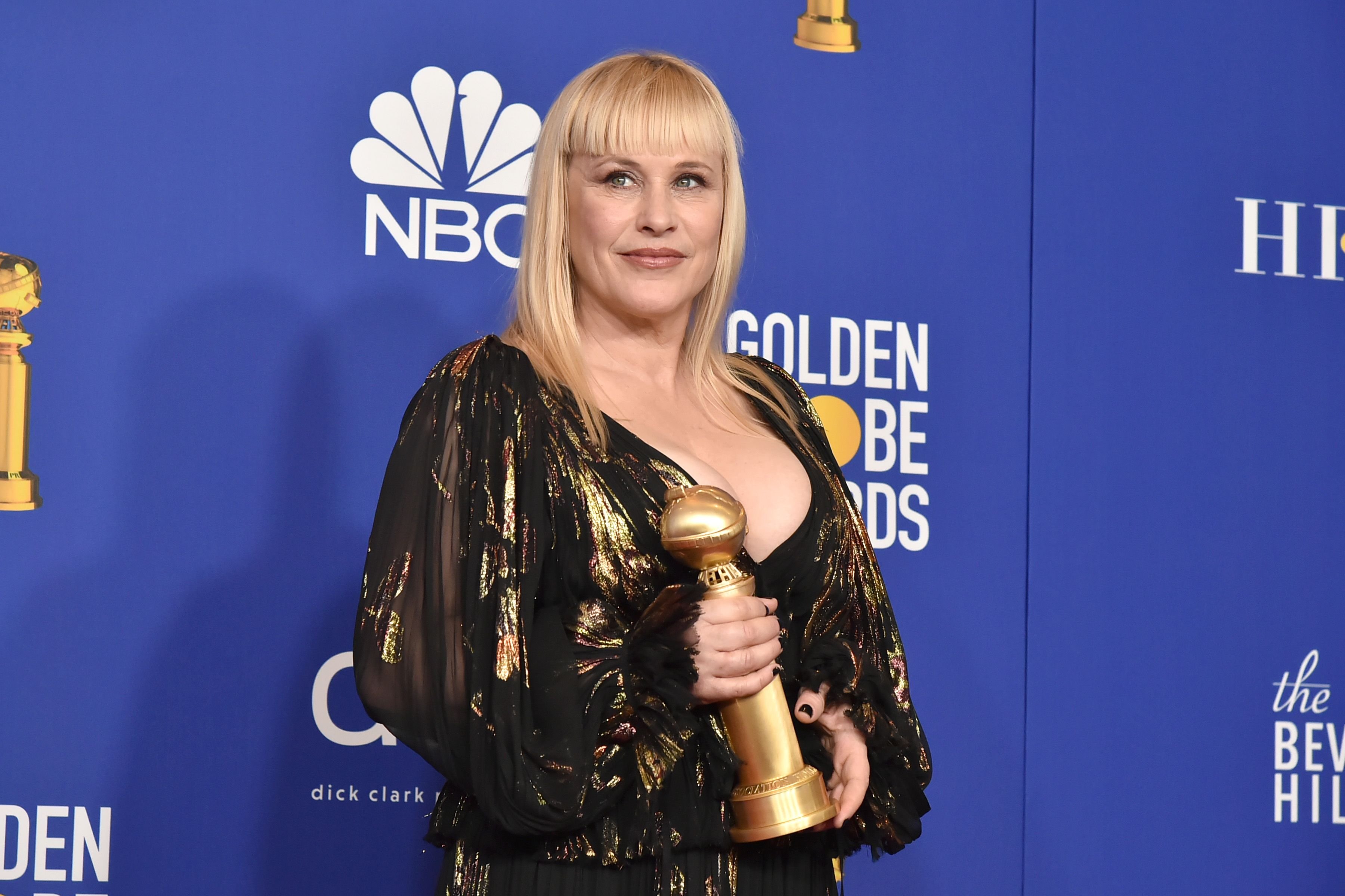 Patricia Arquette at the 77th Golden Globes Awards - Press Room on January 5, 2020, in Beverly Hills, California. | Source: David Crotty/Patrick McMullan/Getty Images