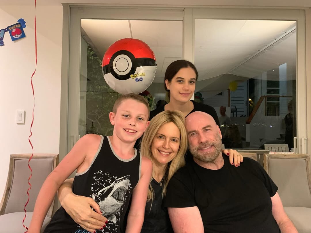 Kelly Preston's last photo with her family, John, Ella, and Benjamin from a post dated May 11, 2025. | Source: Instagram/johntravolta