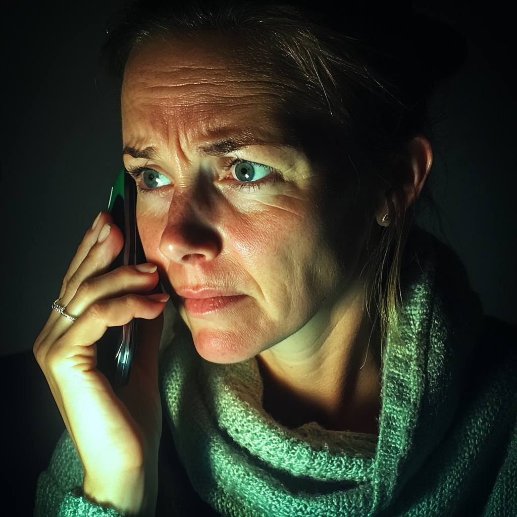 A woman talking on the phone | Source: Midjourney