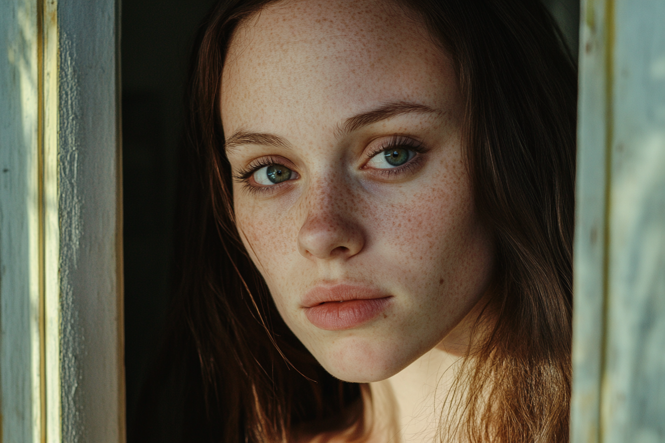 A close-up shot of a woman's face | Source: Midjourney