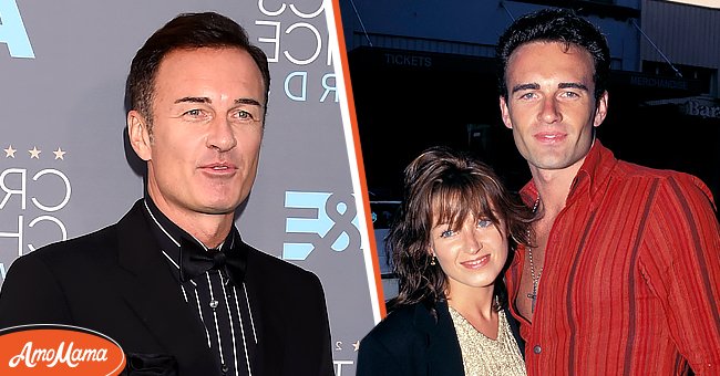 Julian McMahon on January 17, 2016 in Santa Monica, California [left]. McMahon and Dannii Minogue circa 1995 [right] | Source: Getty Images