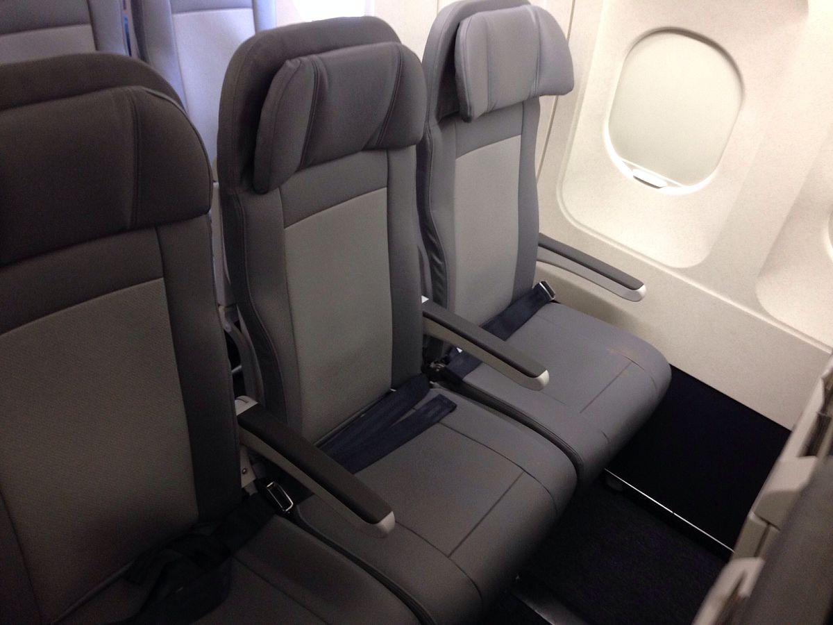 Economy seats on an Airbus A320-200. | Source: Wikimedia Commons Images